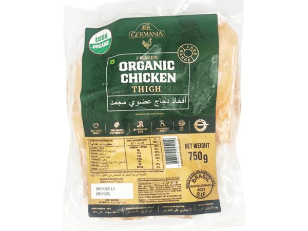 FRZ ORGANIC CHICKEN THIGH BIN SON 16 750gms BRZ