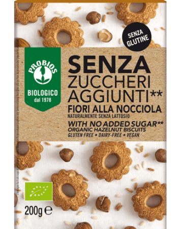 Probios Organic Hazelnut Biscuits with No Added Sugar – 200g