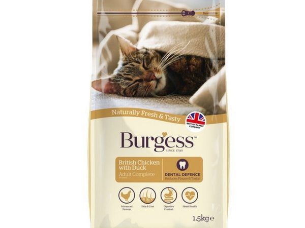Burgess Adult Chicken & Duck Cat Dry Food - 1.5KG