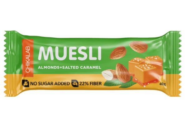 CHIKALAB Muesli Bar ALMOND WITH SALTED CARAMEL