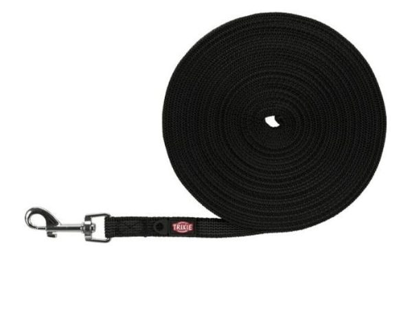 Trixie Rubberised Tracking Leash S–M - BLACK/10M