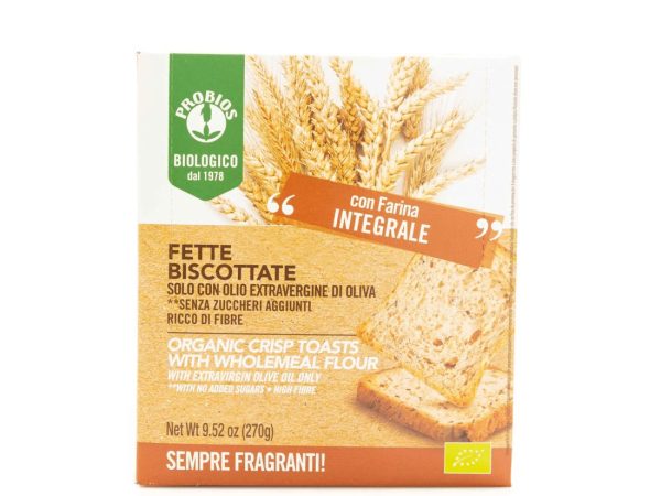 Probios Organic Whole Wheat Crisp Toasts with Linseeds – 270g