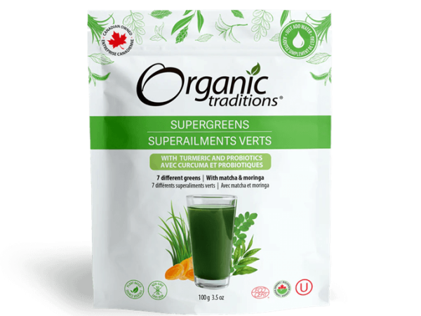 Organic Traditions Probiotic Super Greens with Turmeric 100G