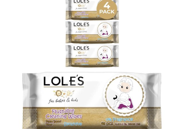 Babies and Kids Flushable Cleansing Sensitive Wipes 48pcs