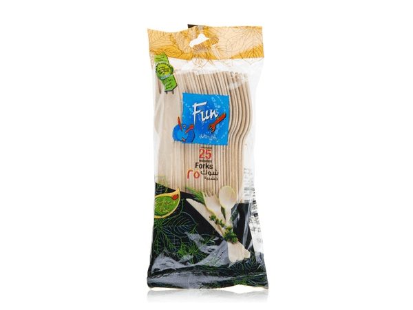 Fun® Wooden Fork Ø6.5in - Evergreen [P:25pcsx20pkts]