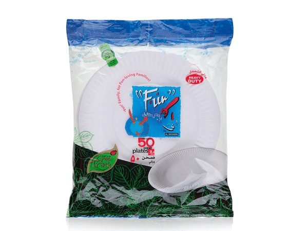 Fun® Heavy-Duty Paper Plate Ø9in - White [P:50pcsx20pkts]