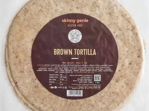 Gluten Free Vegan Brown Tortilla 8 Inch Diameter - 50g