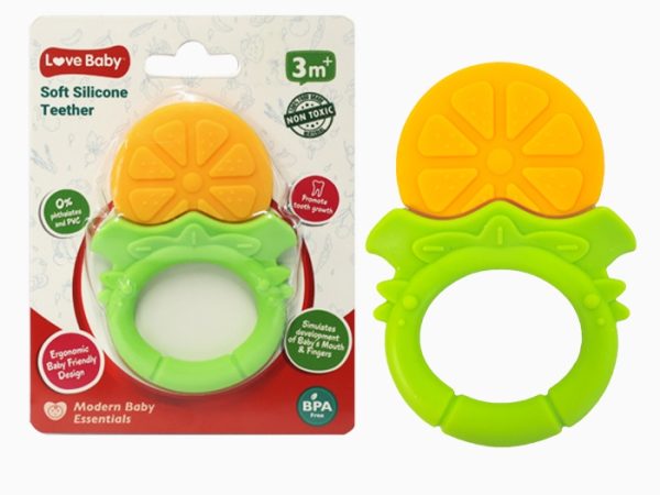 Love Baby Soft Silicone Teether Orange 1s