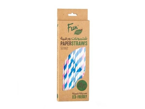 Fun® Paper Straw Ø6x197mm - Assorted [25pcs]