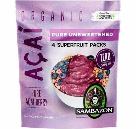 Sambazon Organic Acai Pure Unsweetened 4x100g Gluten Free Vegan