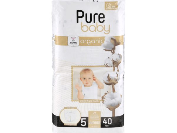PURE BABY - ECO Diapers Size 5 Junior 40 pieces 11-25kg