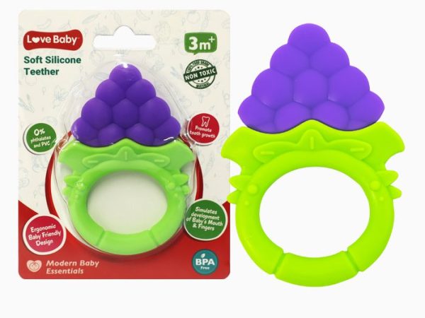 Love Baby Soft Silicone Teether Grape 1s
