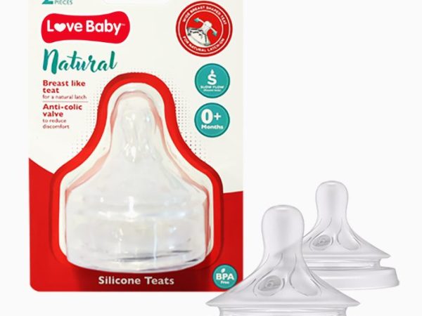 Love Baby Natural Silicone Teats Slow Flow 2s