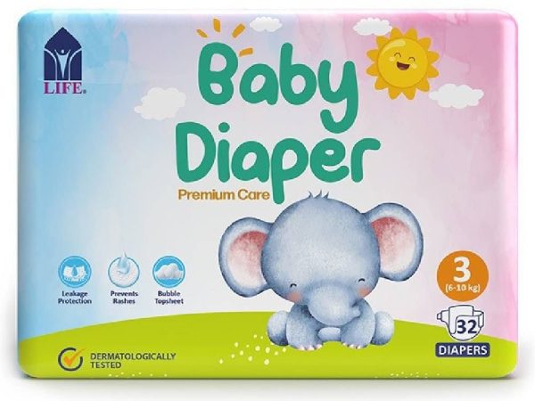 Life Baby Diaper Size 3 Medium 6 10KG 32s